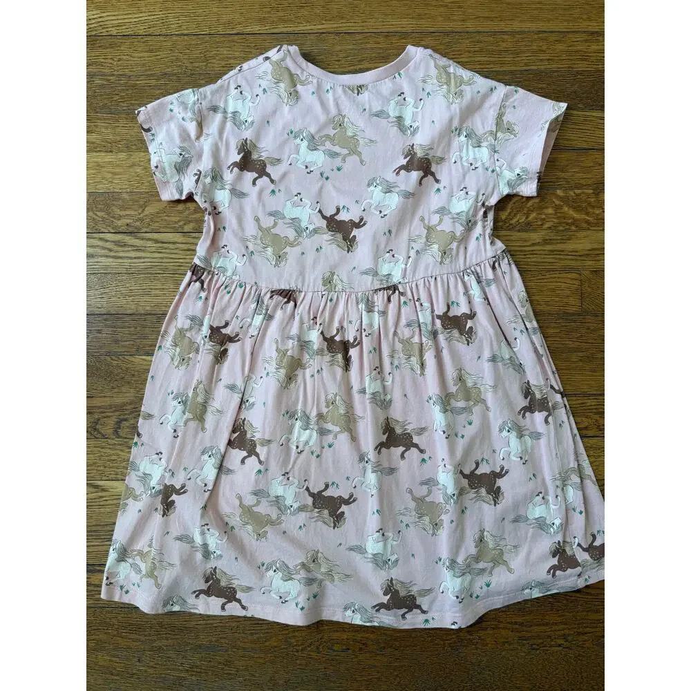 H&M Girls' Pink Horses Shirt Dress Size 6-7